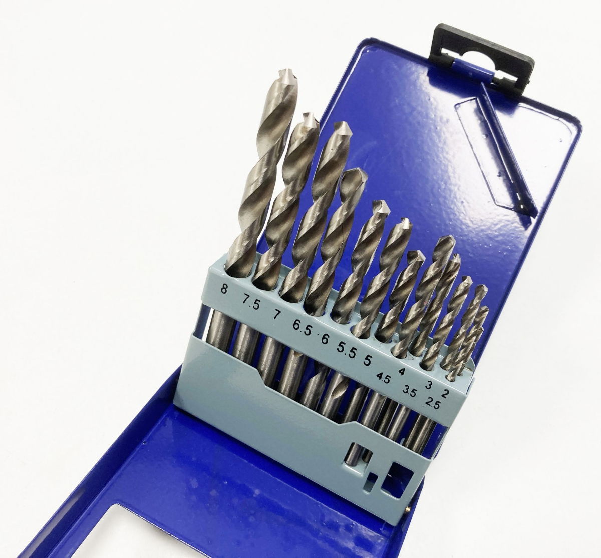 DRILL BIT SET 13PC HSS 2-8mm IN STORAGE TIN - TOOLZONE KDPDR027 thumbnail 3