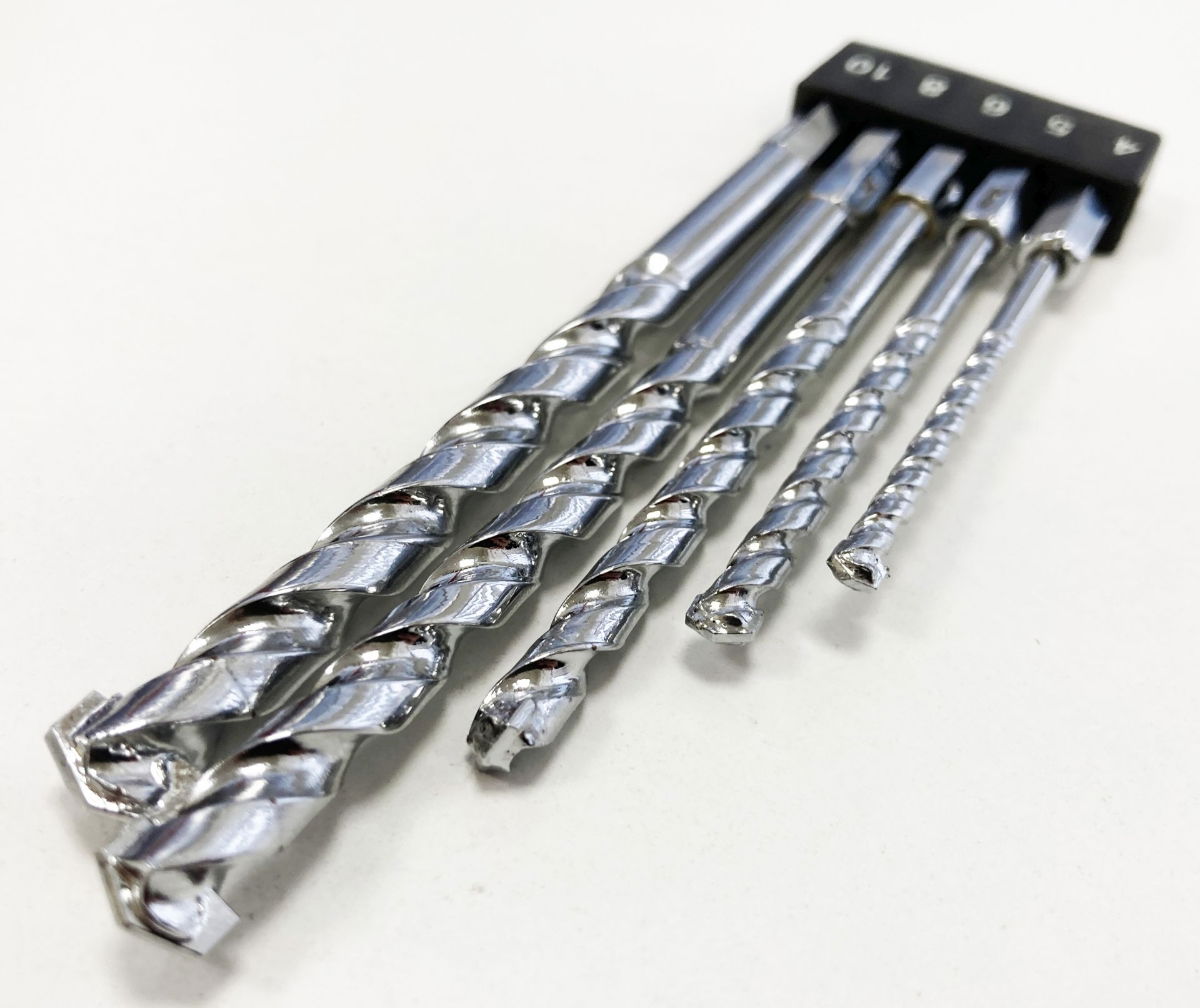 MASONRY DRILL BIT SET 5PC HEX SHANK 4-10mm TCT TIPPED - TOOLZONE KDPDR028 thumbnail 6
