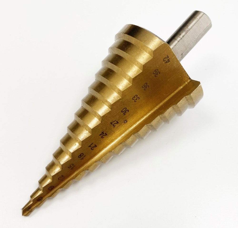 STEP DRILL HSS 4-42mm 14 STEPS 10mm SHANK TITANIUM COATED - TOOLZONE KDPDR037 thumbnail 5