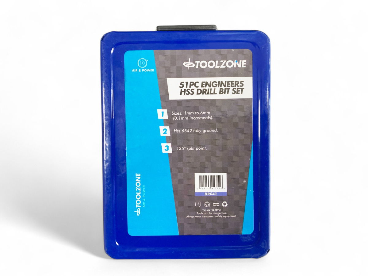 DRILL BIT SET HSS 51PC 1-6mm IN 0.1mm INCREMENTS - TOOLZONE KDPDR041 thumbnail 4