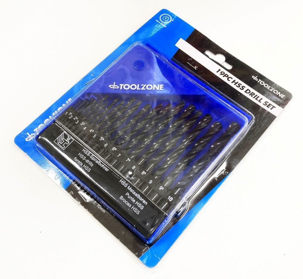 DRILL BIT SET HSS JOBBER 19PC 1-10mm - TOOLZONE KDPDR085 thumbnail 2