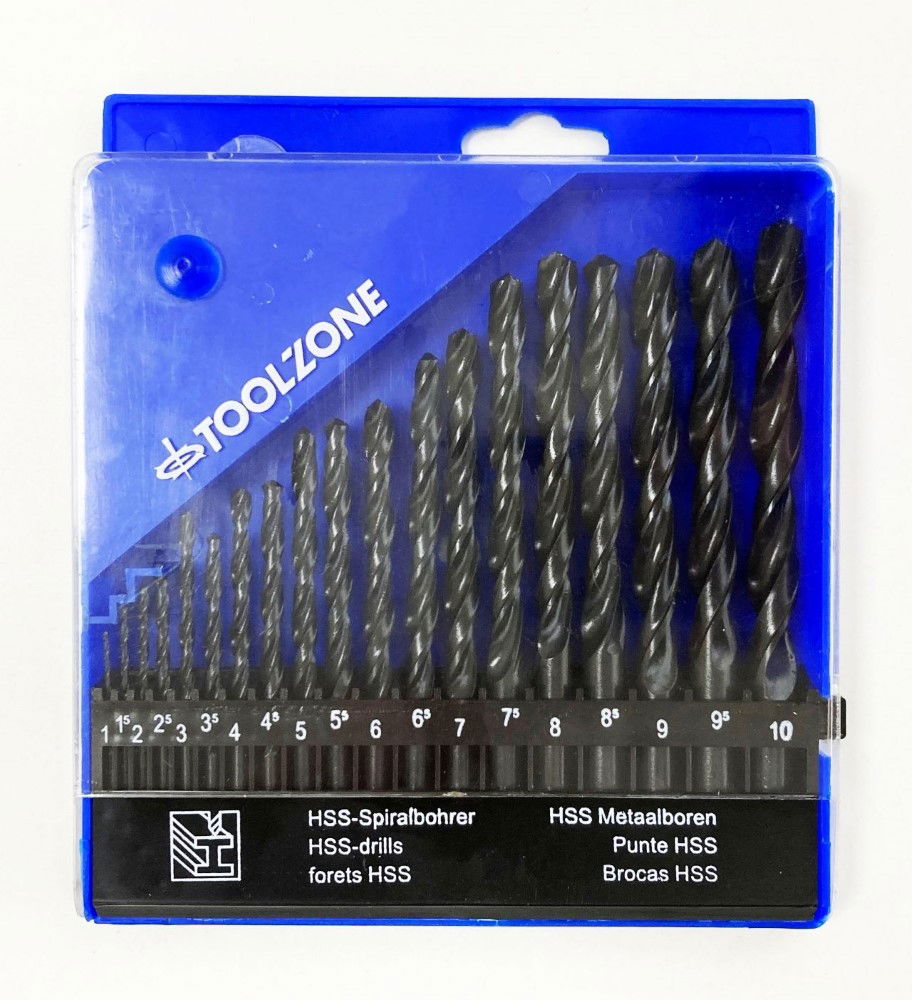 DRILL BIT SET HSS JOBBER 19PC 1-10mm - TOOLZONE KDPDR085 thumbnail 4