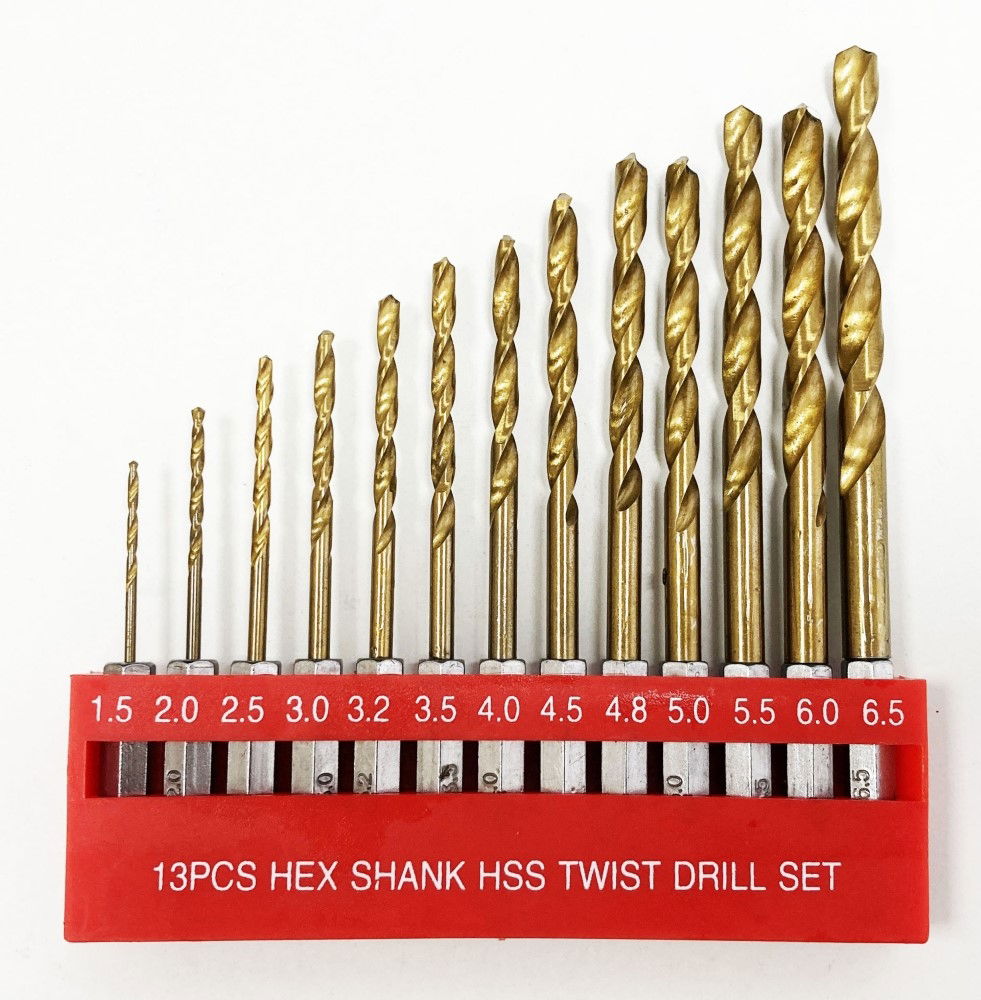 DRILL BIT SET TITANIUM COATED HEX SHANK 13PC 1.5-6.5mm - TOOLZONE KDPDR100 thumbnail 3