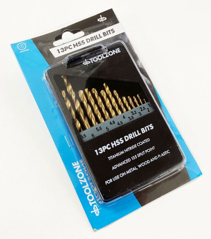 DRILL BIT SET HSS TITANIUM COATED 13PC 1.5-6.5mm - TOOLZONE KDPDR101 thumbnail 5