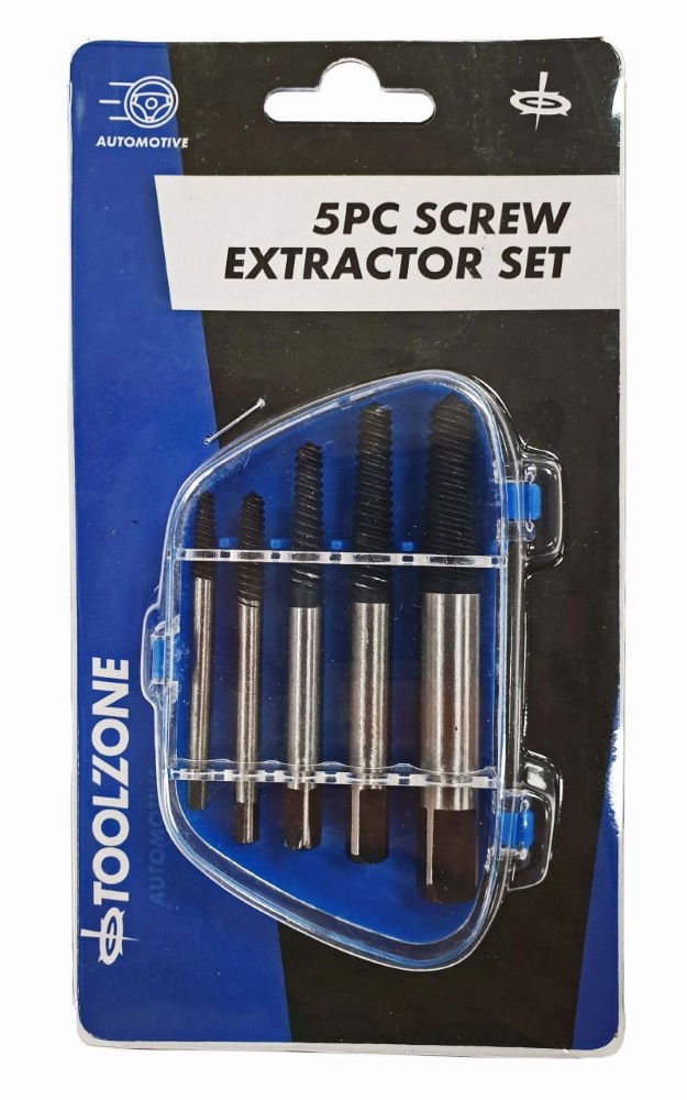 SCREW EXTRACTOR SET 5PC 3-19mm - TOOLZONE KDPDR185 image 1
