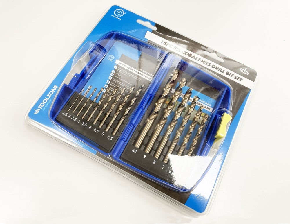 HSS DRILL SET 15PC 5% COBALT 1.5-10mm - TOOLZONE KDPDR389 thumbnail 2