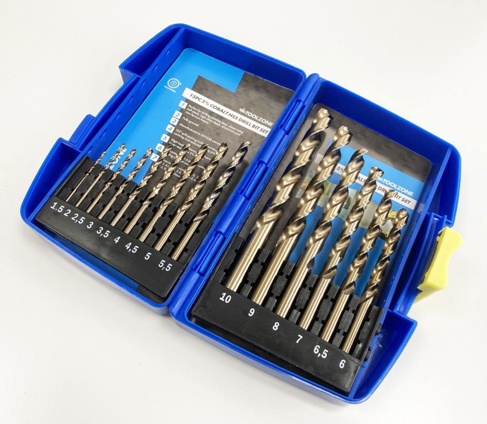 HSS DRILL SET 15PC 5% COBALT 1.5-10mm - TOOLZONE KDPDR389 thumbnail 3