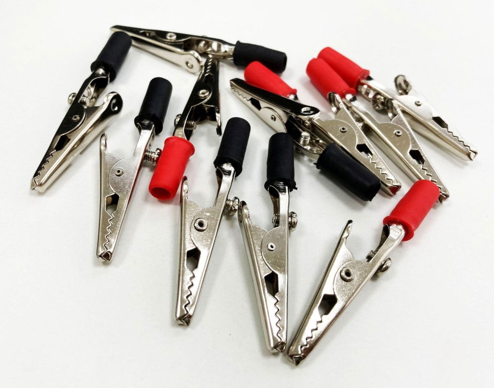 ALLIGATOR CLIPS 12PC 2 INSULATED PVC HANDLES - TOOLZONE KDPEL075 thumbnail 4