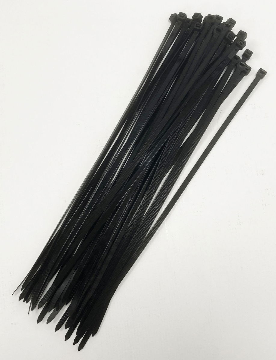 CABLE ZIP TIES 40PC 12 BLACK 4.8mm WIDE NYLON 40 - TOOLZONE KDPEL128 thumbnail 3