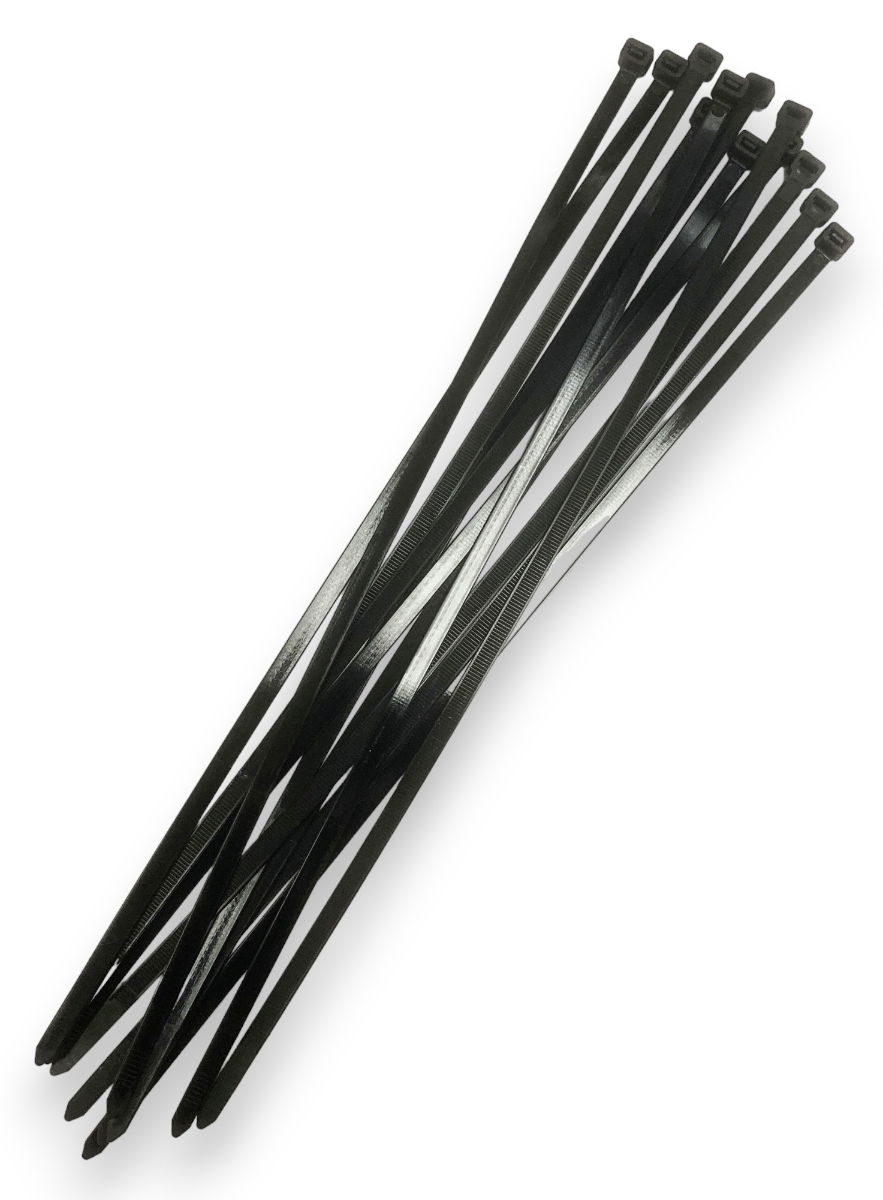 CABLE ZIP TIES 12PC 20 x 9mm BLACK NYLON 40 - TOOLZONE KDPEL132 thumbnail 3