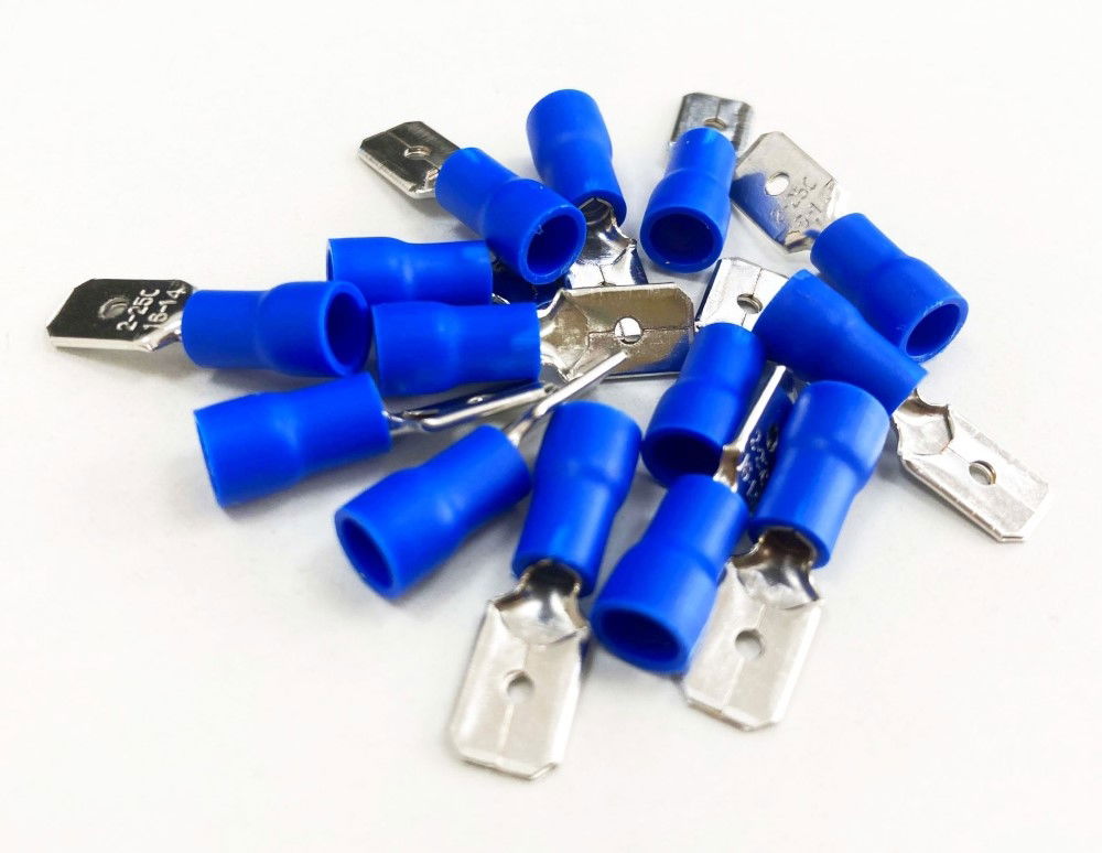 MALE TERMINALS 100PC BLUE SEMI INSULATED 14-16 awg 6.3 x 0.8 x 0.4mm - TOOLZONE KDPEL140 thumbnail 4