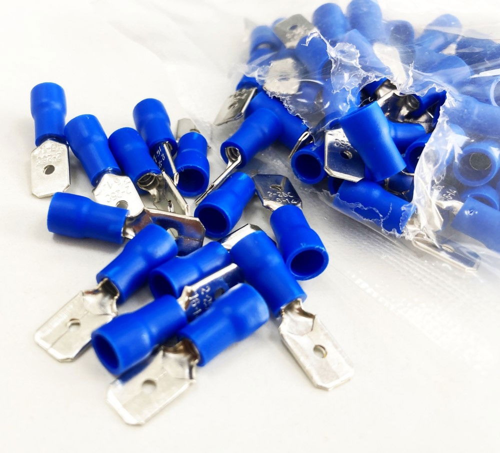 MALE TERMINALS 100PC BLUE SEMI INSULATED 14-16 awg 6.3 x 0.8 x 0.4mm - TOOLZONE KDPEL140 thumbnail 5