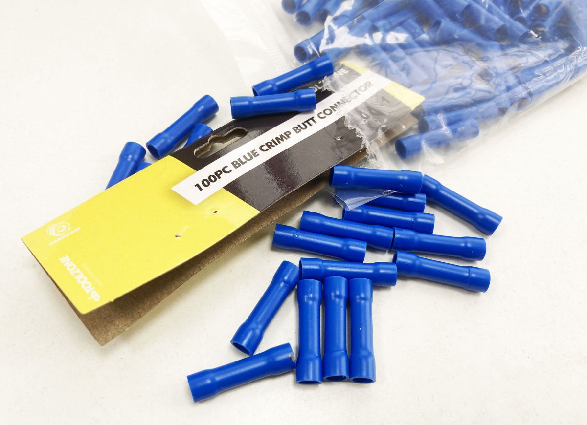 CRIMP BUTT CONNECTORS 100PC BLUE INSULATED 1.5-2.5mm² - TOOLZONE KDPEL144 thumbnail 4
