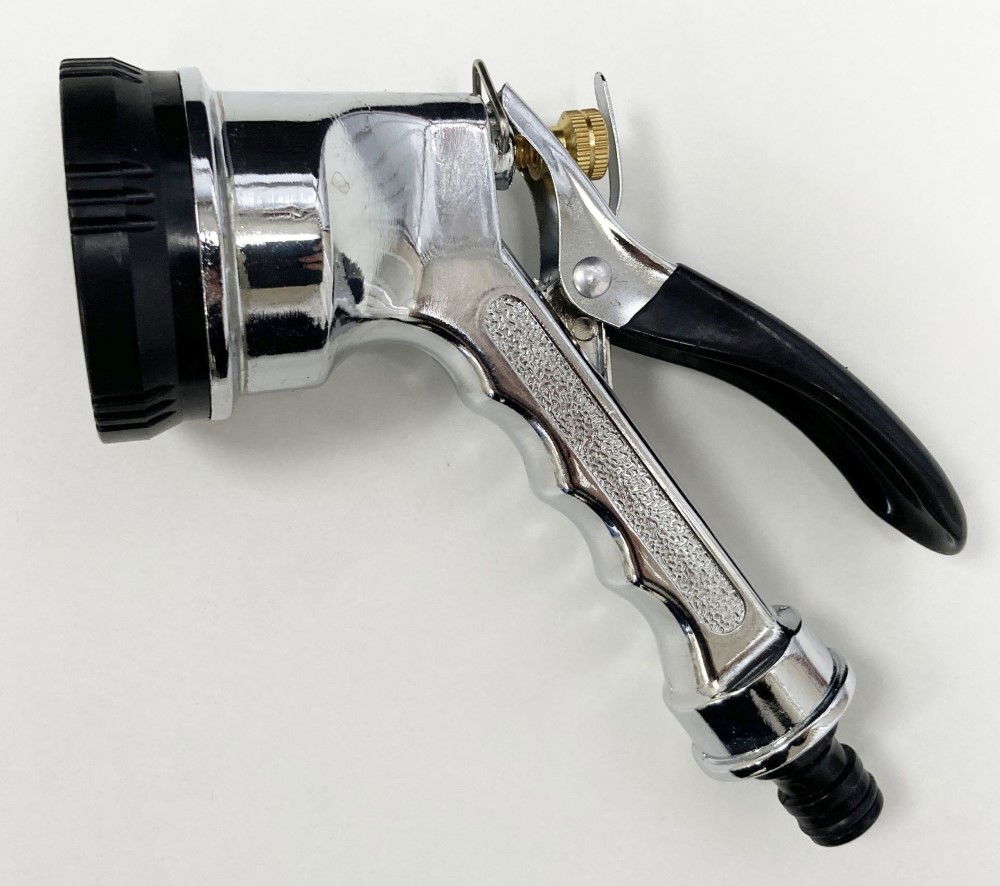 WATER SPRAY GUN 6 PATTERN CHROME HEAVY DUTY - TOOLZONE KDPGD166 thumbnail 2