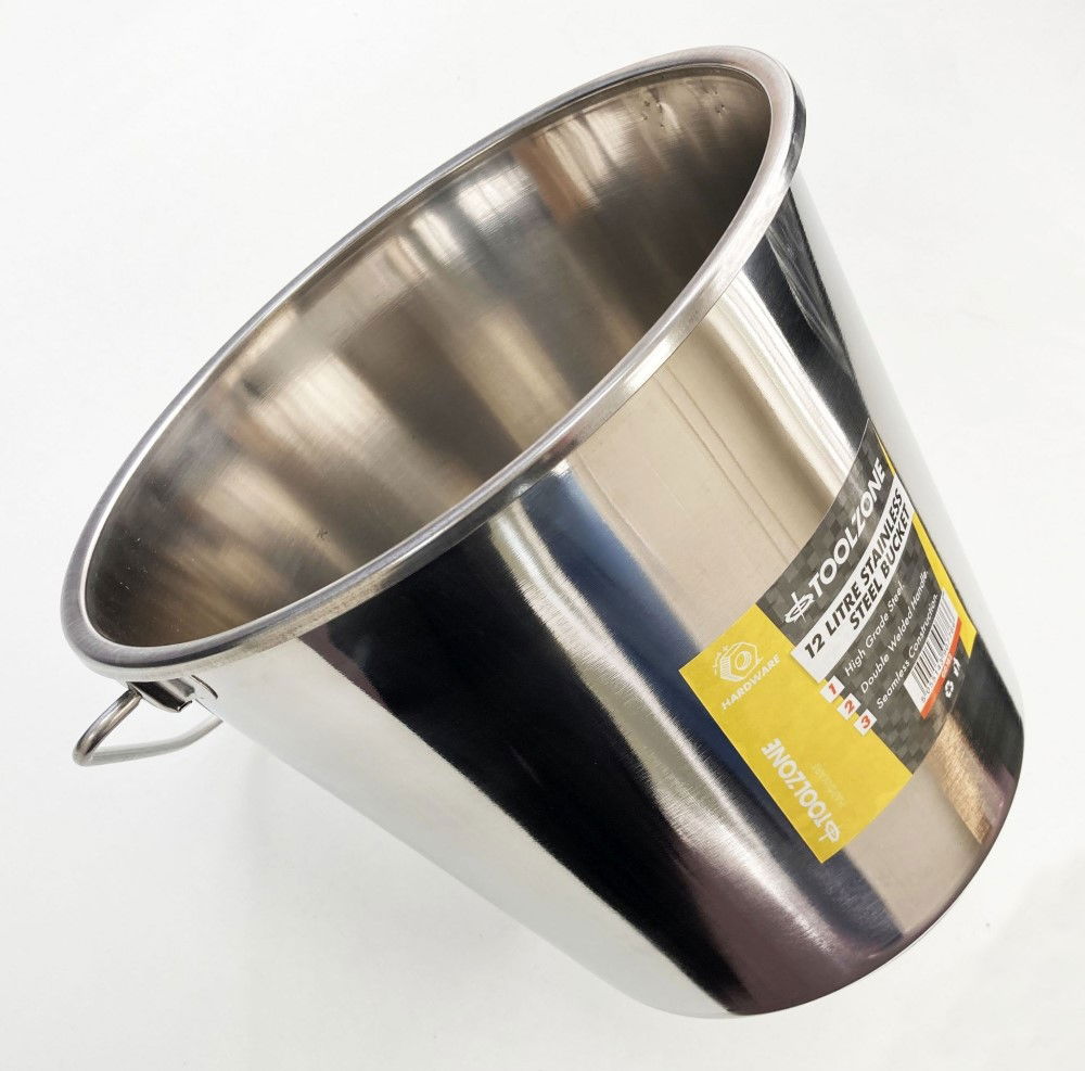 STAINLESS STEEL BUCKET 12 litre - TOOLZONE KDPGD182 thumbnail 2
