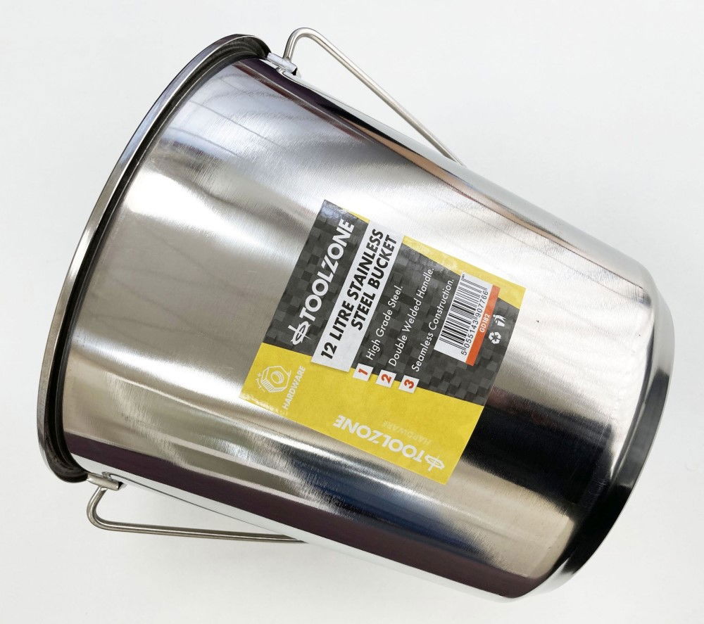 STAINLESS STEEL BUCKET 12 litre - TOOLZONE KDPGD182 thumbnail 6