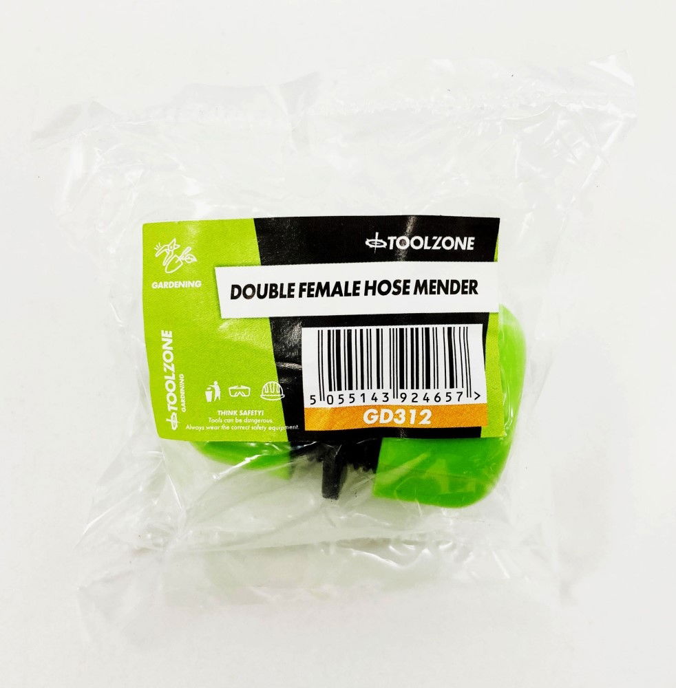 DOUBLE FEMALE HOSE MENDER FOR GARDEN HOSE - TOOLZONE KDPGD312 thumbnail 2