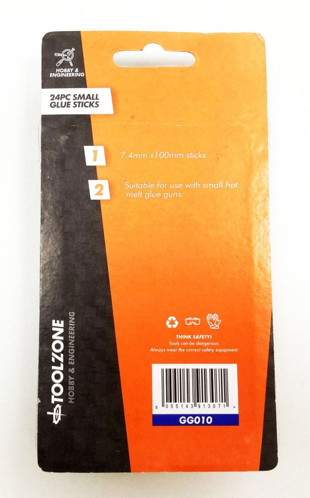 GLUE STICKS 24 PIECES 7.4 x 100mm FOR SMALL HOT MELT GLUE GUNS - TOOLZONE KDPGG010 thumbnail 3