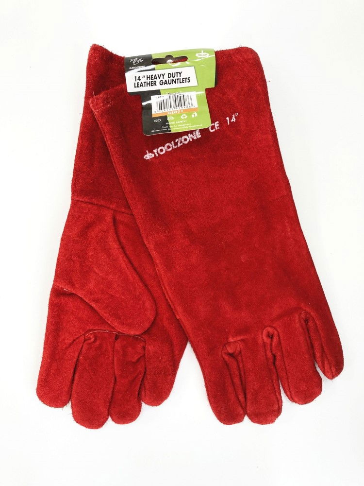 SUEDE GAUNTLETS LINED 14 LENGTH PACK OF 12 - TOOLZONE KDPGL011 thumbnail 4