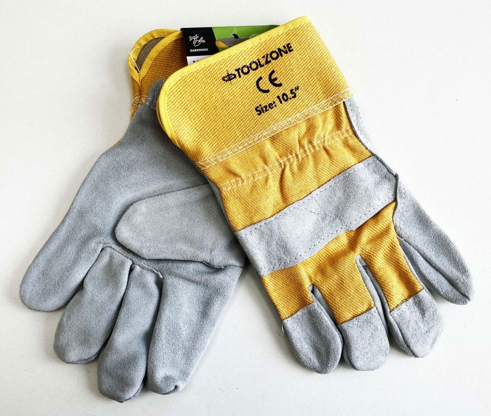 PREMIUM LEATHER WORK GLOVES SIZE 10.5 PACK OF 12 - TOOLZONE KDPGL035 thumbnail 3