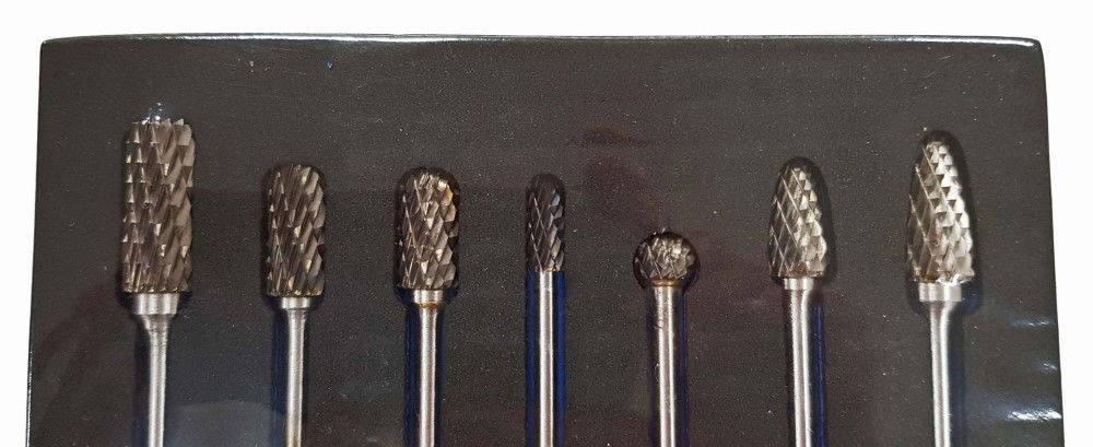 TUNGSTEN CARBIDE ROTARY BURRS SET 7 PIECE EXTRA LONG 6mm SHANK - TOOLZONE KDPHB096 thumbnail 2