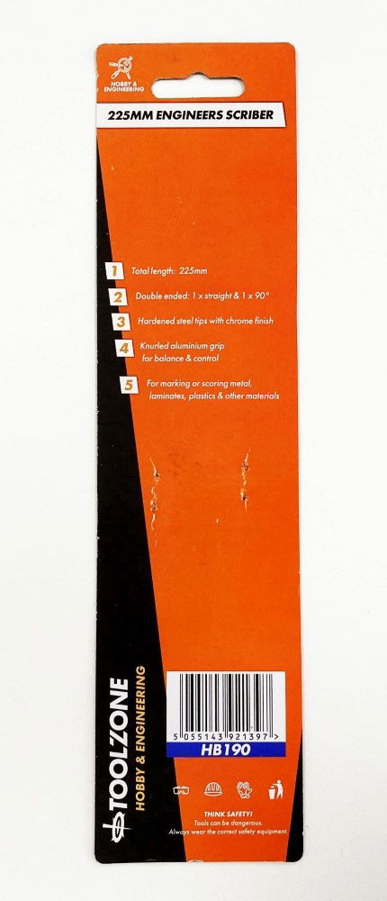 ENGINEERS SCRIBER 225mm STRAIGHT AND 90° TIP - TOOLZONE KDPHB190 thumbnail 3