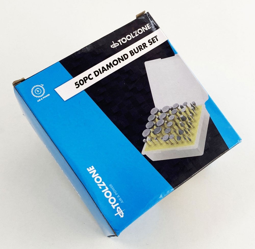 DIAMOND BURR SET 50 PIECE 120grit 1/8 SHANK IN CASE - TOOLZONE KDPHB197 thumbnail 2