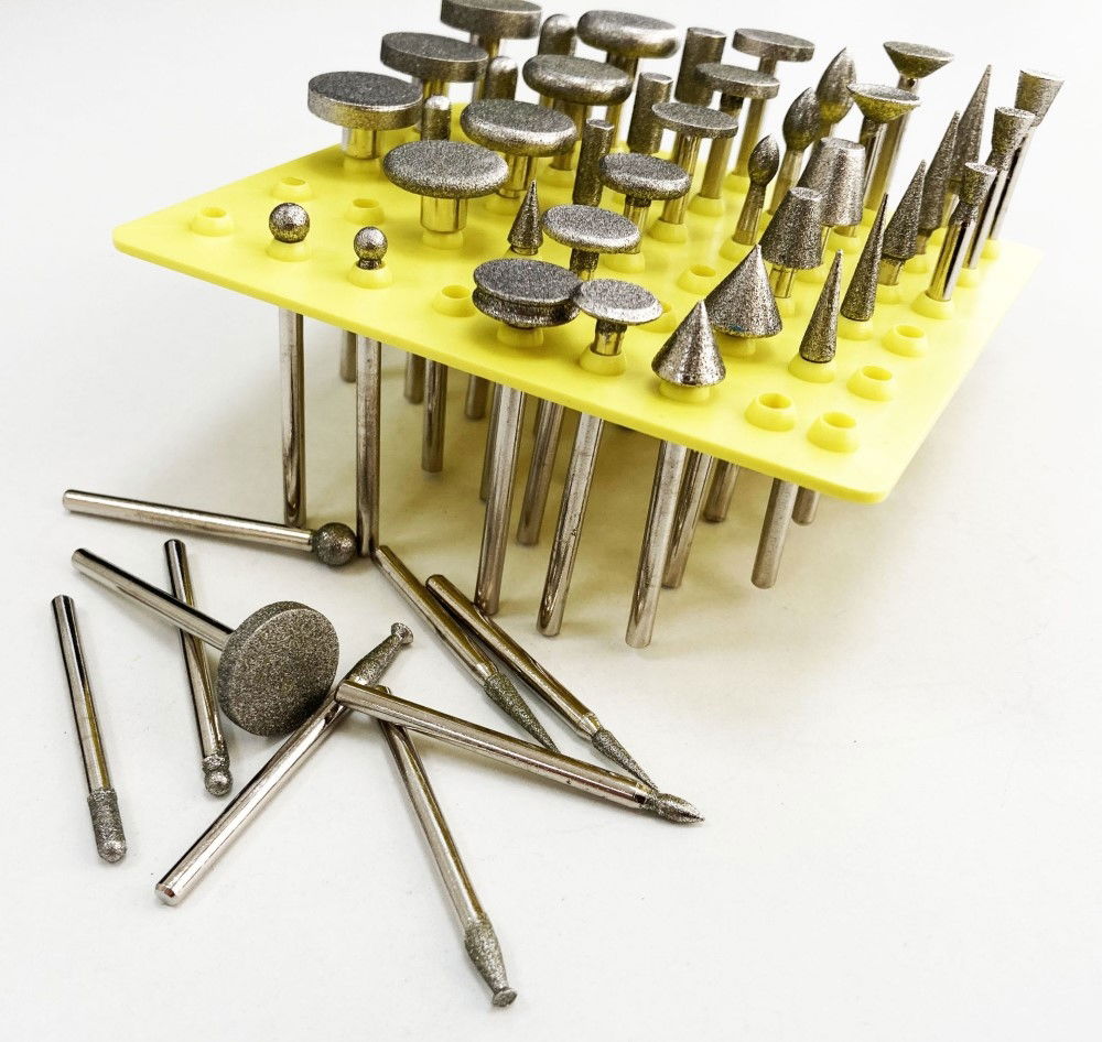 DIAMOND BURR SET 50 PIECE 120grit 1/8 SHANK IN CASE - TOOLZONE KDPHB197 thumbnail 3