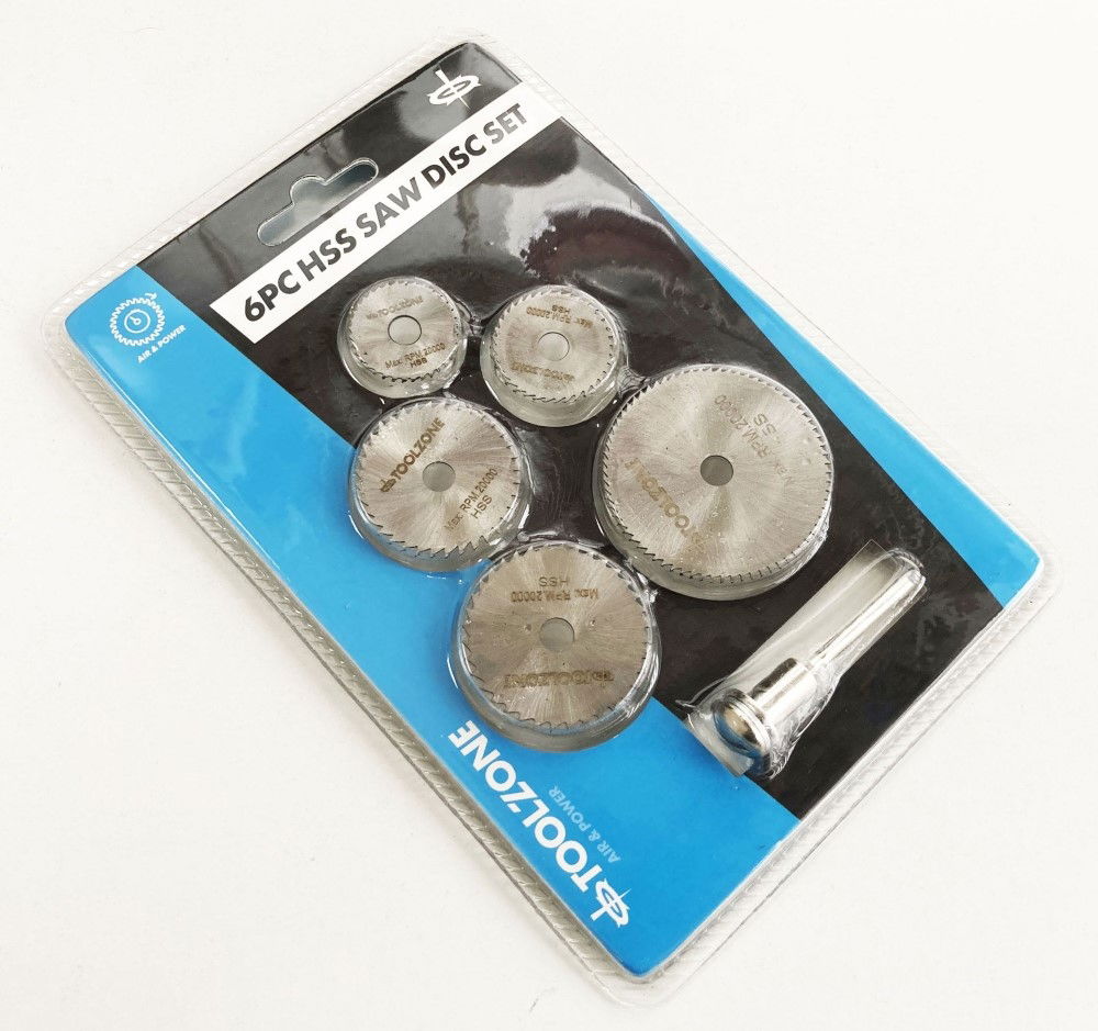 HSS SAW DISCS SET 6 PIECE WITH MANDREL 22-44mm - TOOLZONE KDPHB208 thumbnail 2
