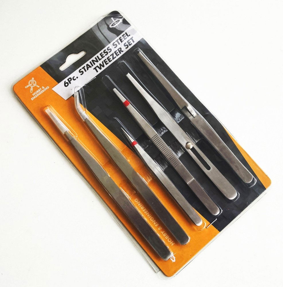 HEAVY DUTY TWEEZER SET 6 PIECE 120mm AND 160mm - TOOLZONE KDPHB211 thumbnail 2