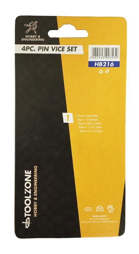 PIN VICE SET 4 PIECE 0-4.8mm BLACK OXIDE COATED - TOOLZONE KDPHB216 thumbnail 2