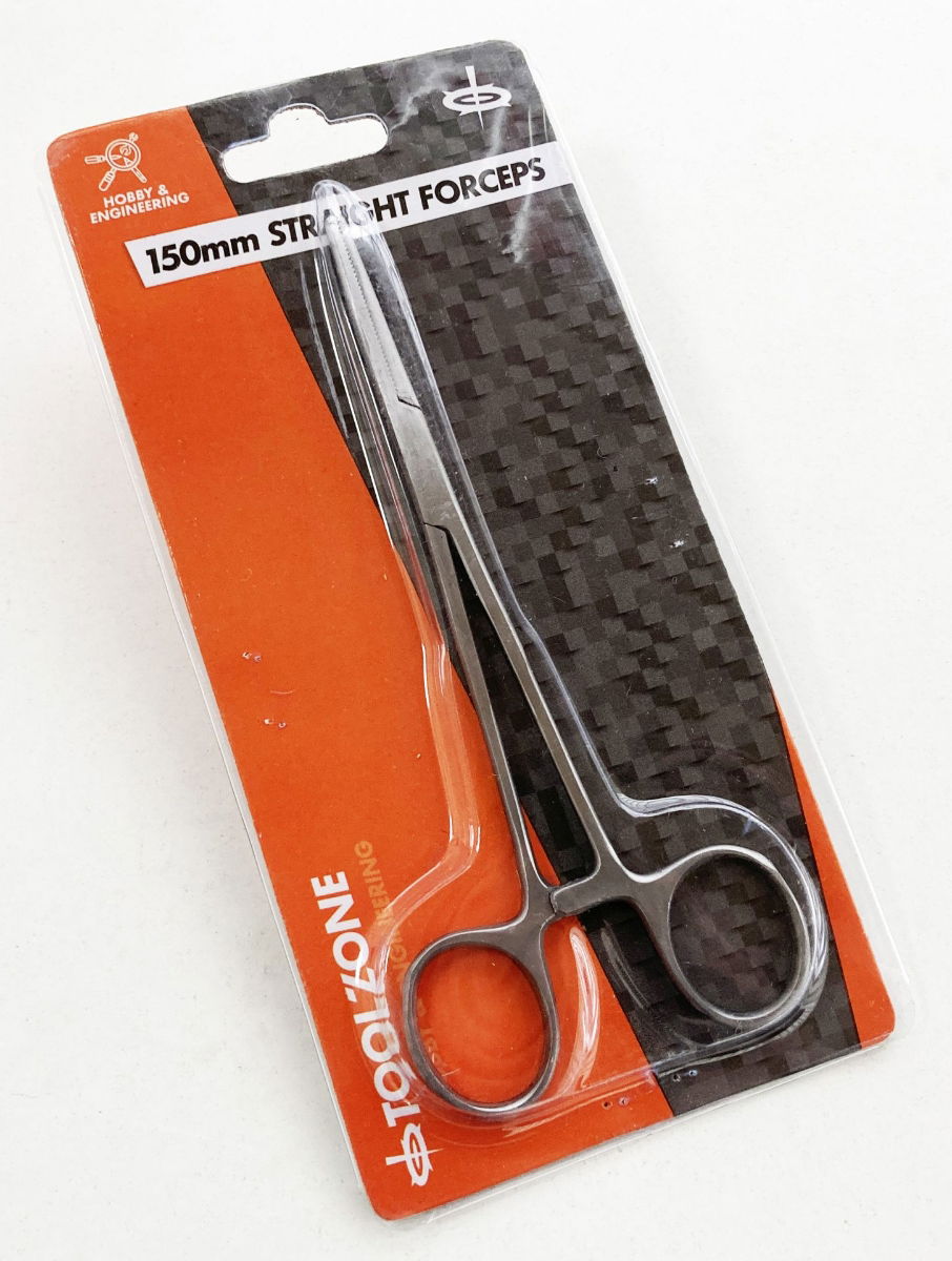 STRAIGHT FORCEPS 150mm STAINLESS STEEL LOCKING SERRATED JAW - TOOLZONE KDPHB218 thumbnail 2
