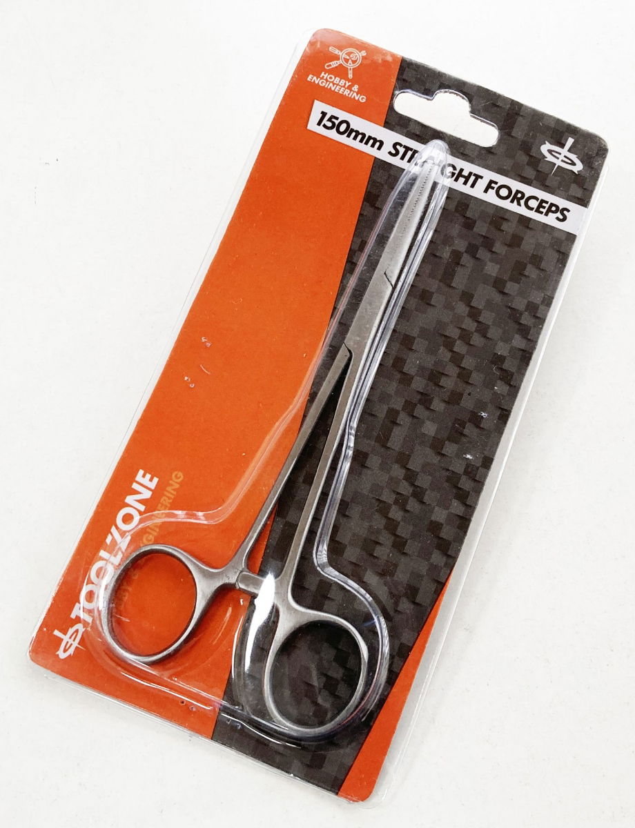 STRAIGHT FORCEPS 150mm STAINLESS STEEL LOCKING SERRATED JAW - TOOLZONE KDPHB218 thumbnail 3