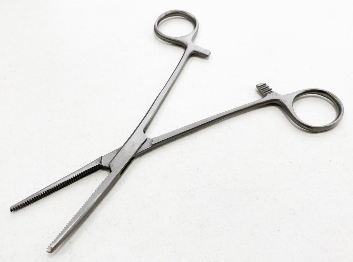STRAIGHT FORCEPS 150mm STAINLESS STEEL LOCKING SERRATED JAW - TOOLZONE KDPHB218 thumbnail 5