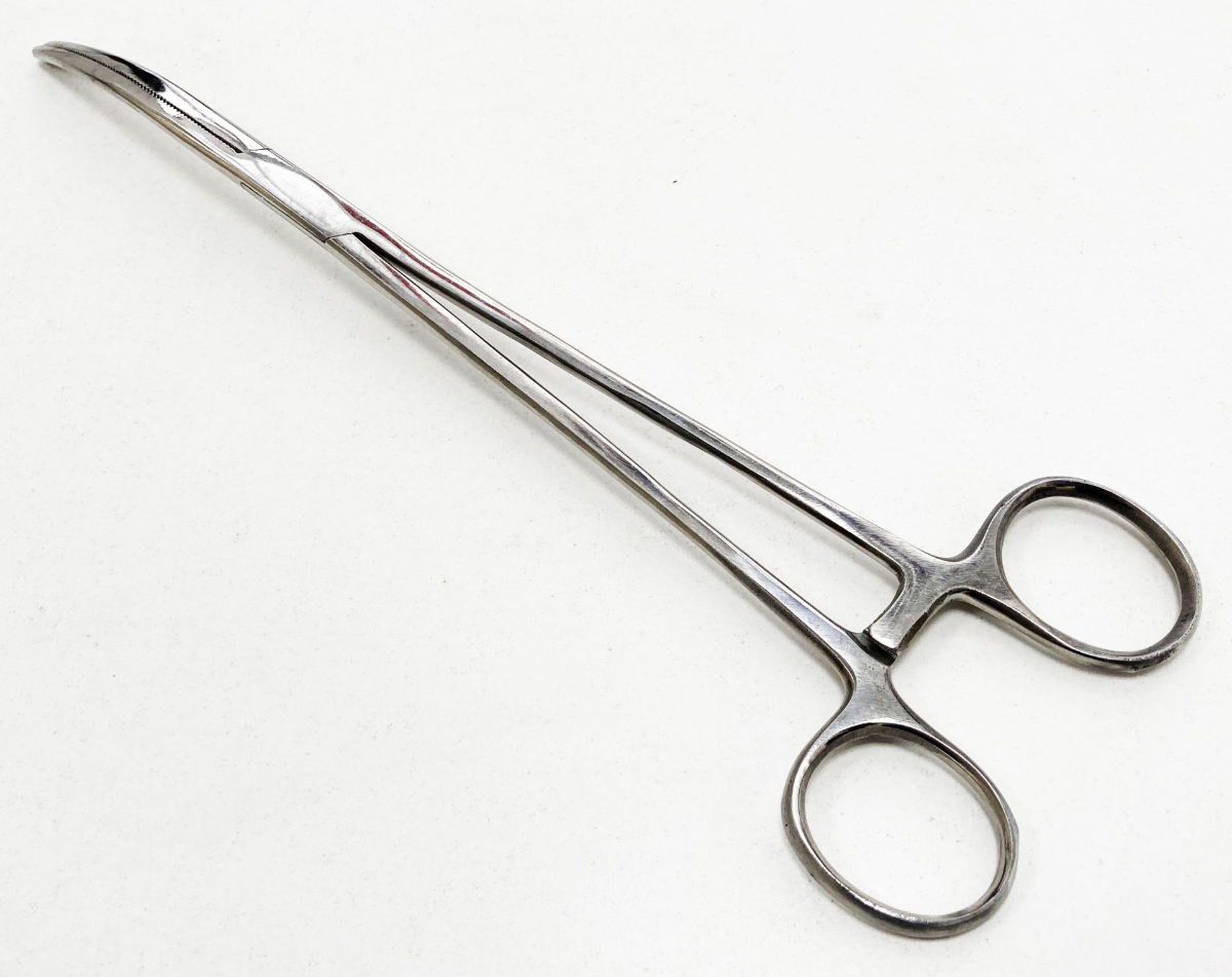 BENT FORCEPS 10 STAINLESS STEEL LOCKING SERRATED JAW - TOOLZONE KDPHB219 thumbnail 3