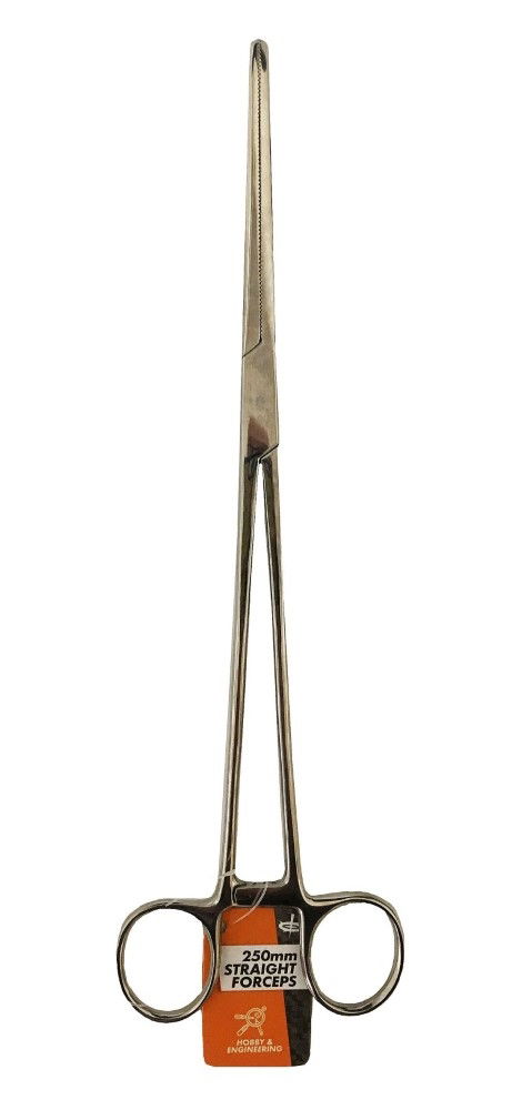 STRAIGHT FORCEPS 10 STAINLESS STEEL LOCKING SERRATED JAW - TOOLZONE KDPHB220 image 1