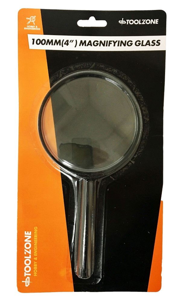 MAGNIFYING GLASS 4 100mm 3x GLASS LENS - TOOLZONE KDPHB234 thumbnail 2