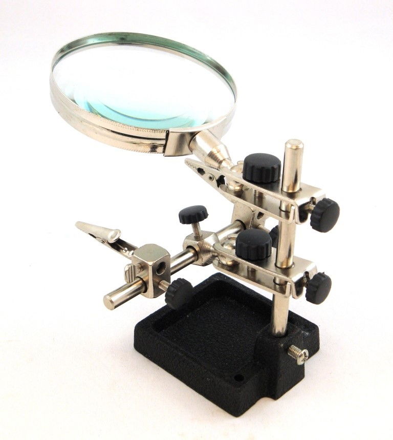 HEAVY DUTY HELPING HANDS WITH MAGNIFIER ADJUSTABLE JOINTS ALLIGATOR CLAMPS - TOOLZONE KDPHB238 image 1