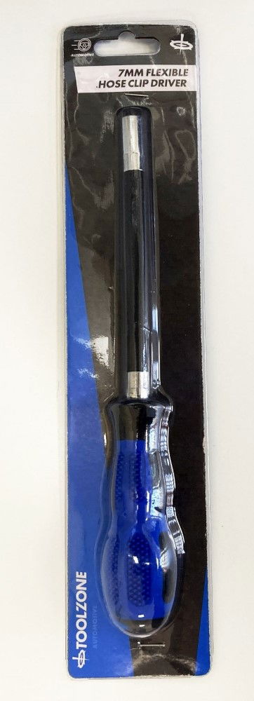 HOSE CLIP DRIVER 7mm FLEXIBLE SHAFT RUBBER GRIP HANDLE - TOOLZONE KDPHB241 image 1