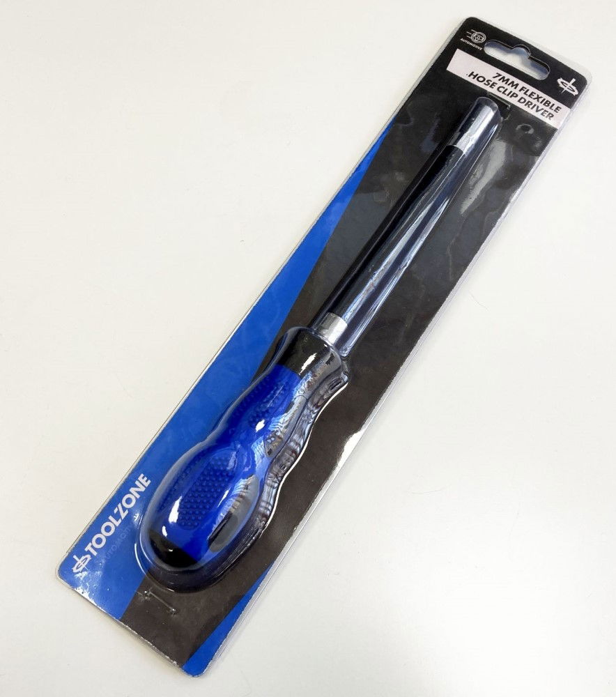 HOSE CLIP DRIVER 7mm FLEXIBLE SHAFT RUBBER GRIP HANDLE - TOOLZONE KDPHB241 thumbnail 2