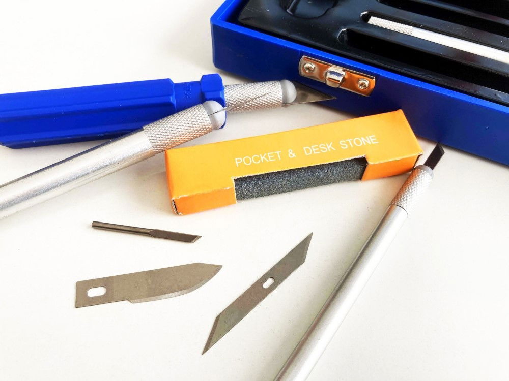 PRECISION HOBBY KNIFE SET 51 PIECE ALUMINIUM AND PLASTIC HANDLES 13 BLADES - TOOLZONE KDPHB245 thumbnail 4