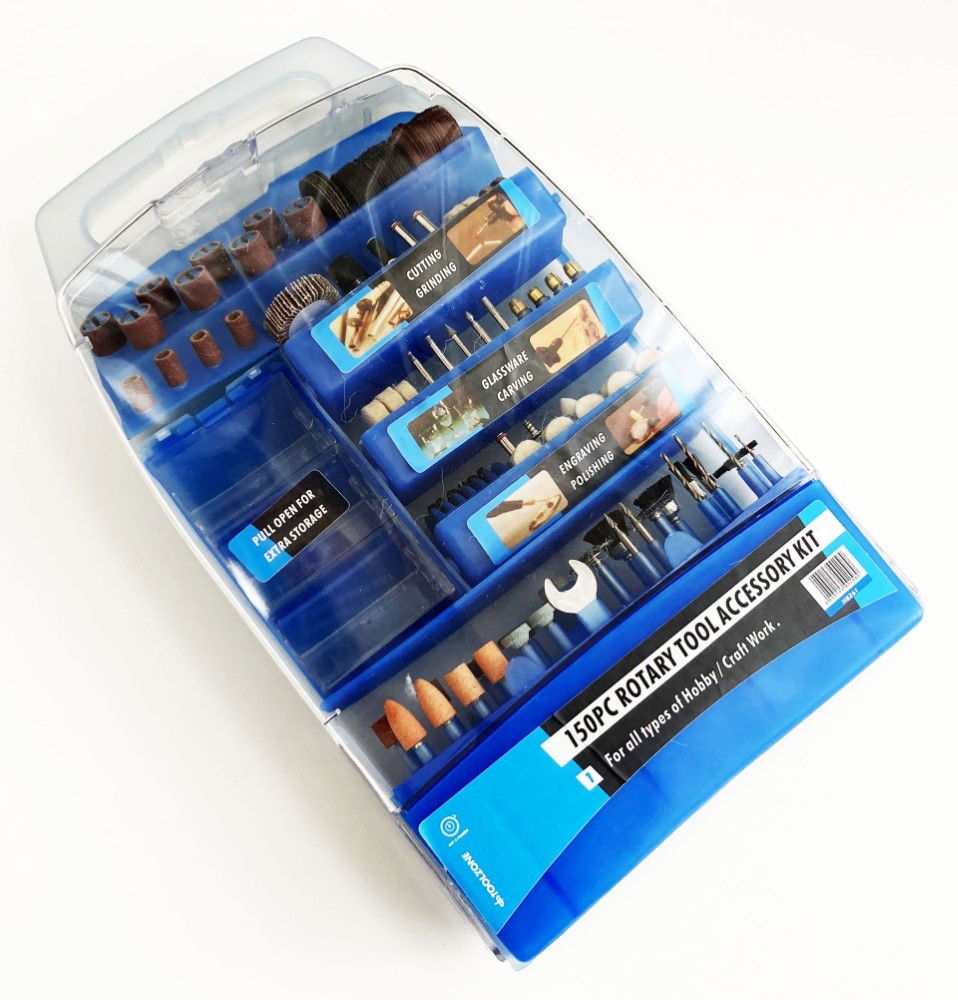 ROTARY ACCESSORY KIT 150pc FOR GRINDING POLISHING CUTTING DRILLING - TOOLZONE KDPHB261 thumbnail 2