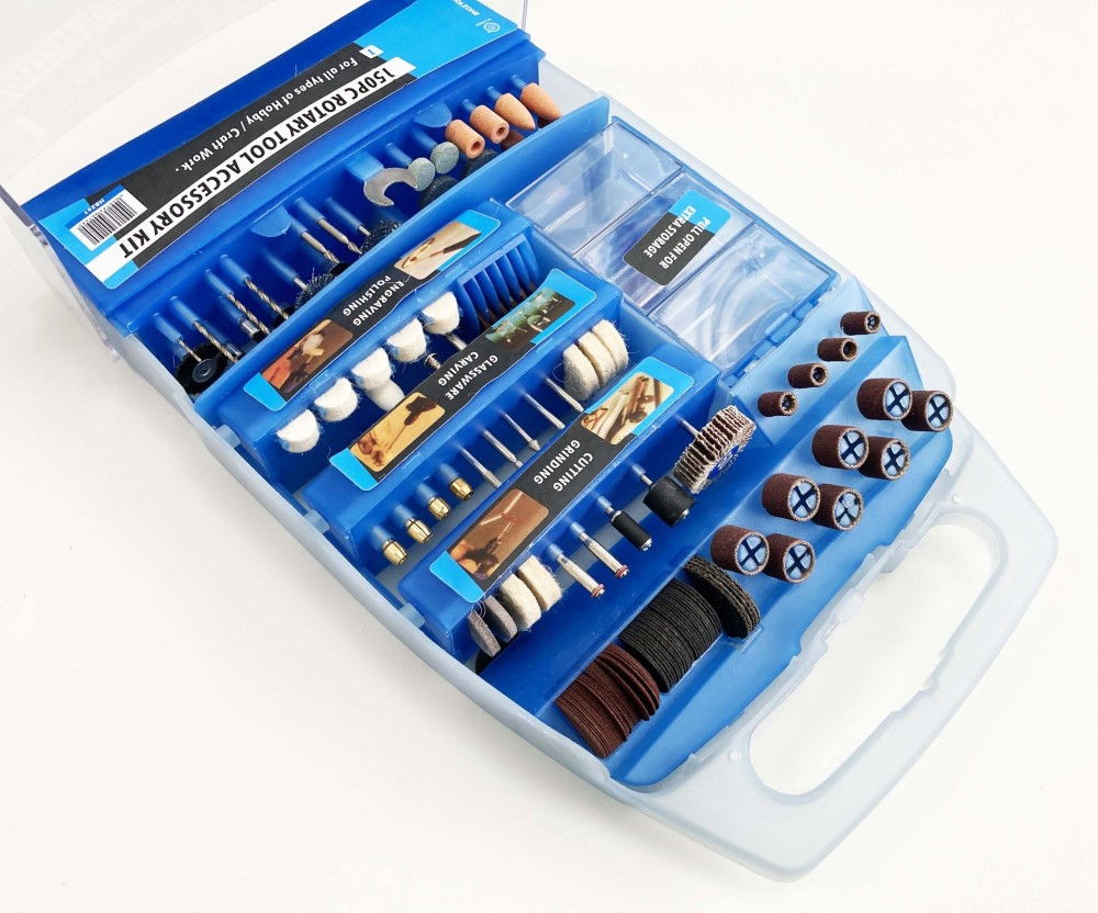 ROTARY ACCESSORY KIT 150pc FOR GRINDING POLISHING CUTTING DRILLING - TOOLZONE KDPHB261 thumbnail 6