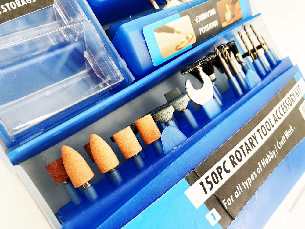 ROTARY ACCESSORY KIT 150pc FOR GRINDING POLISHING CUTTING DRILLING - TOOLZONE KDPHB261 thumbnail 7