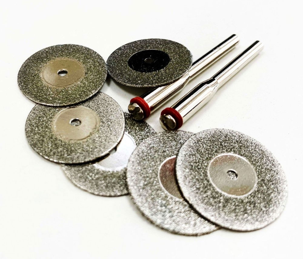MINI DIAMOND CUTTING DISCS 6pc 20mm 22mm 3.2mm SHANK 0.65mm THICKNESS - TOOLZONE KDPHB263 thumbnail 4