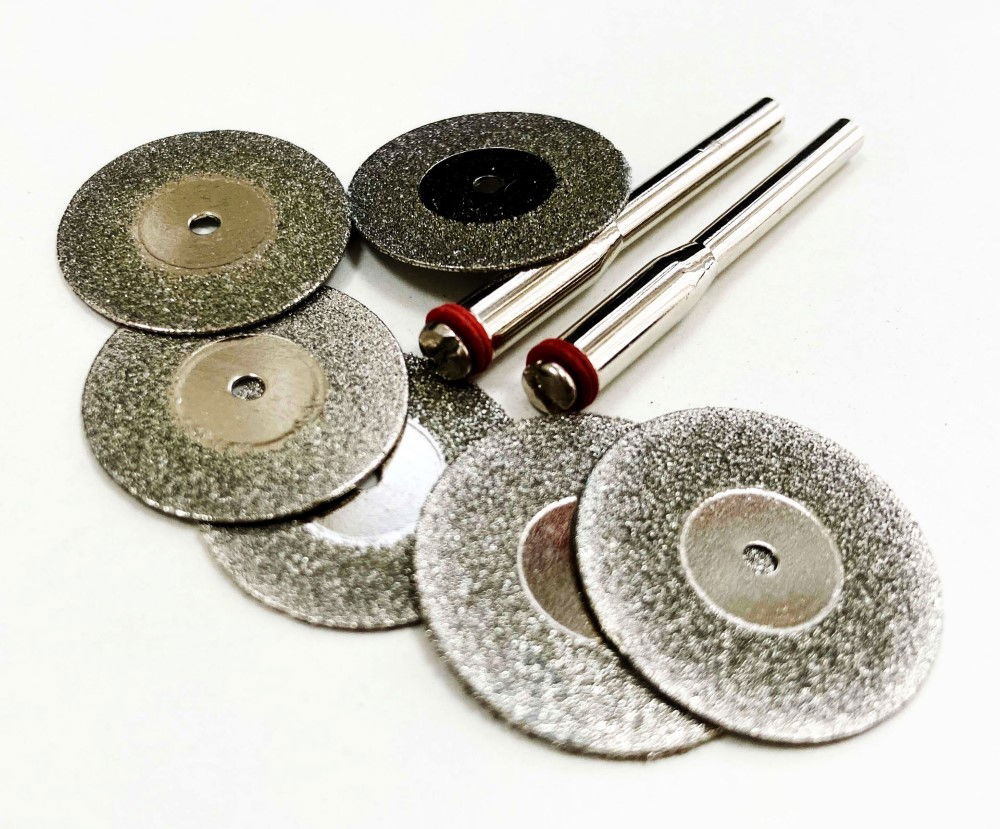 MINI DIAMOND CUTTING DISCS 6pc 20mm 22mm 3.2mm SHANK 0.65mm THICKNESS - TOOLZONE KDPHB263 thumbnail 5