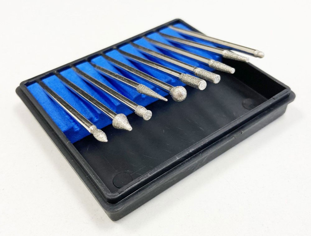 DEBURRING AND ENGRAVING SET 10pc 50GRIT DIAMOND 2.35mm SHANK - TOOLZONE KDPHB264 thumbnail 7