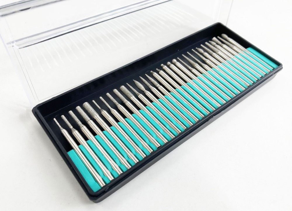 DEBURRING AND ENGRAVING SET 30pc 150GRIT DIAMOND 3.17mm SHANK 40-50mm LENGTH - TOOLZONE KDPHB265 thumbnail 6
