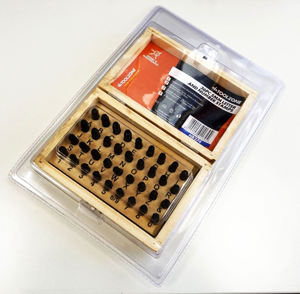 LETTER AND NUMBER STAMPS 36pc 5mm HEIGHT 60mm LENGTH - TOOLZONE KDPHB274 thumbnail 2