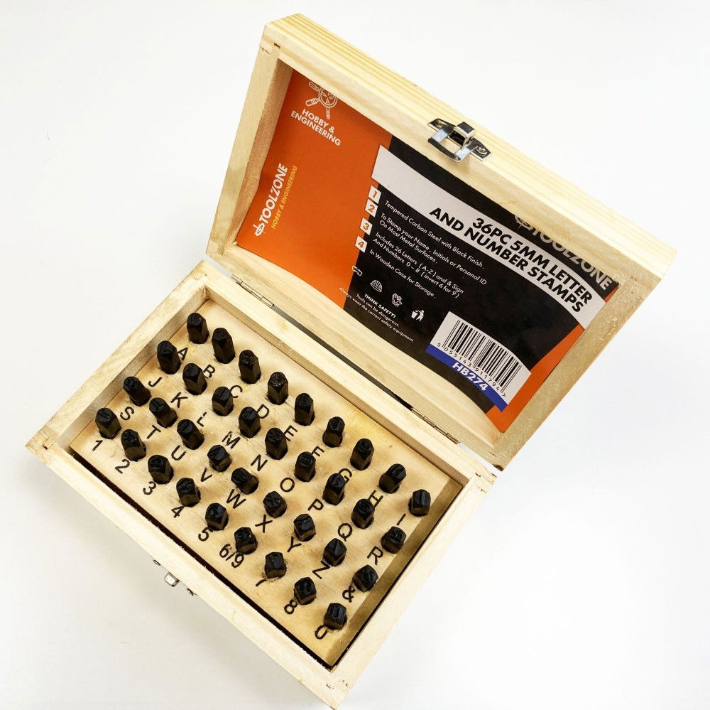 LETTER AND NUMBER STAMPS 36pc 5mm HEIGHT 60mm LENGTH - TOOLZONE KDPHB274 thumbnail 4